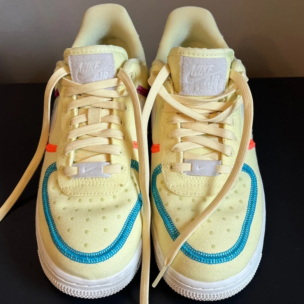 Nike Wmns Air Force 1 '07 Low LX 'Stitched Canvas - Life Lime' - Picture 2 of 10